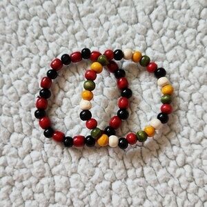 Mardi Gras voodoo handmade wooden beads bracelets